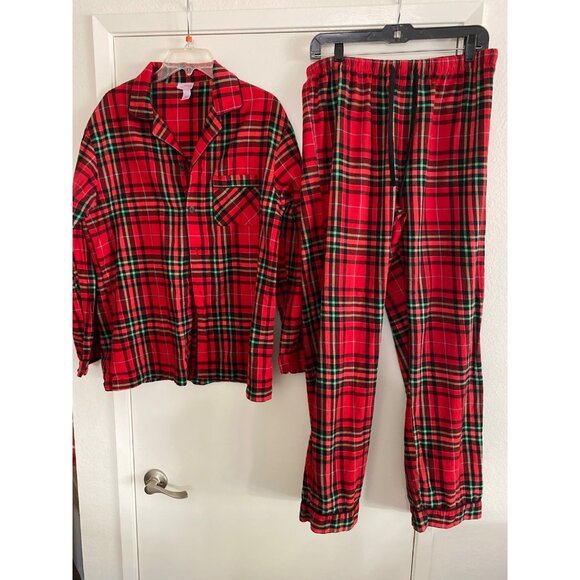 Wonderland Target Men’s Red Black Green Plaid Pajama Set in Med - Picture 1 of 16